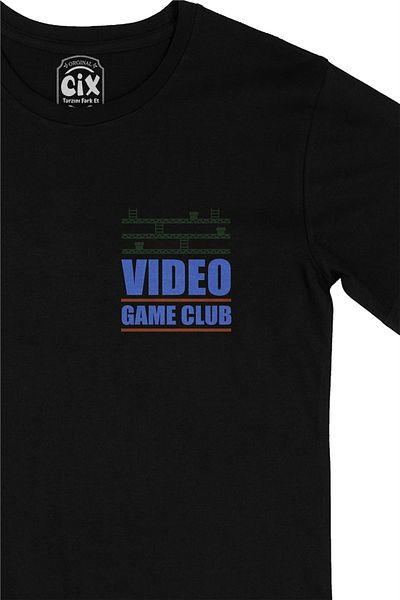 Cix Μπλε μαύρο μπλουζάκι με λογότυπο Club Pocket Video Game Club
