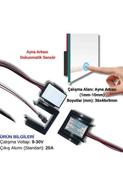 electroist 100 Adet Dokunmatik Ayna Sensörü Ayna Arkası Dokunmatik Sensör