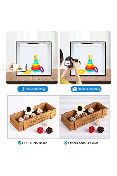 Coverzone Mini Fotoğraf Stüdyosu Işık Kutusu 40cm x 40cm Fotoğraf Çekim Çadırı Taşınabilir Katlanabilir