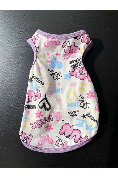 HBM BOUTİQUE Cat Dog Outfit Combed Cotton Strappy Tank Top Pink