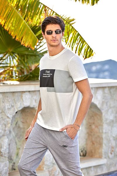 Cossy By Aqua CossybyAqua 24928-XXL Sports 2-Piece Set - Short Sleeve and Print Detail