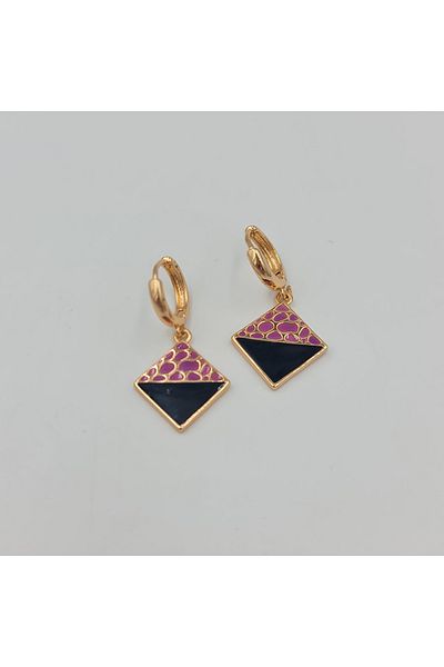SE Jewellery Hanging Hoop Triangle Colored Earrings