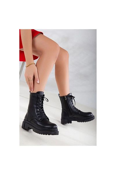 Prego Windif Thermo Αντιολισθητική Σόλα Lace Up Γυναικείες Μπότες ΜΑΥΡΟ