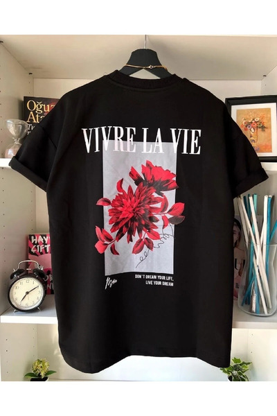 Siyah Beyaz I'm Sally Ve Şimşek McQueen Cars Baskılı 2'li Kısa Kol %100 Pamuk T-shirt