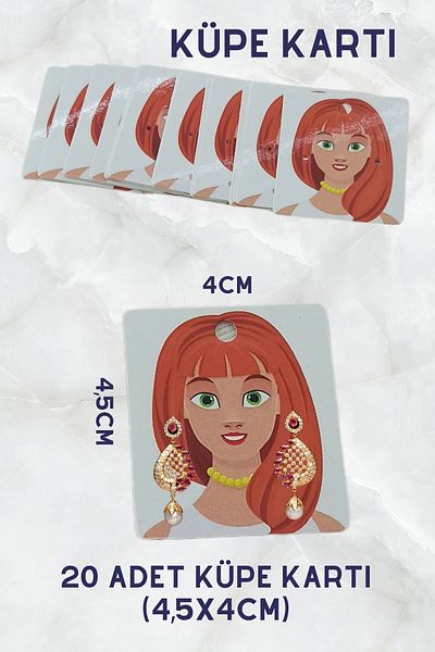 Netsan Etiket Earring Card 4.5 x 4 cm Model:5