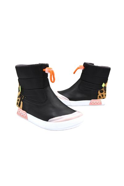 Dudino Teddy Zippered Thermo Αντιολισθητική Σόλα Παιδικές Μπότες ΜΑΥΡΟ ΛΕΥΚΟ