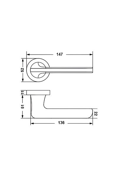 Hafele Eloy Wc Matte Black Door Handle