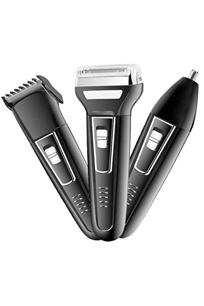 3-Piece Set Rechargeable Hair Beard Shaver 3 In 1 Nose Hair Removal 3 Head Care Set Shaver