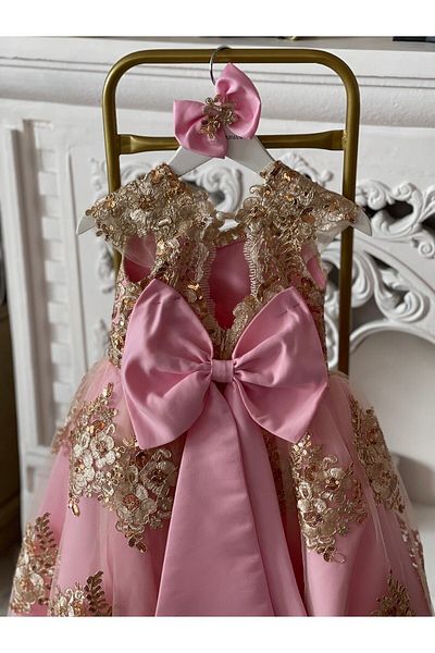 İPEKACOUTURE Rochie pentru fete cu detaliu din dantela si tul