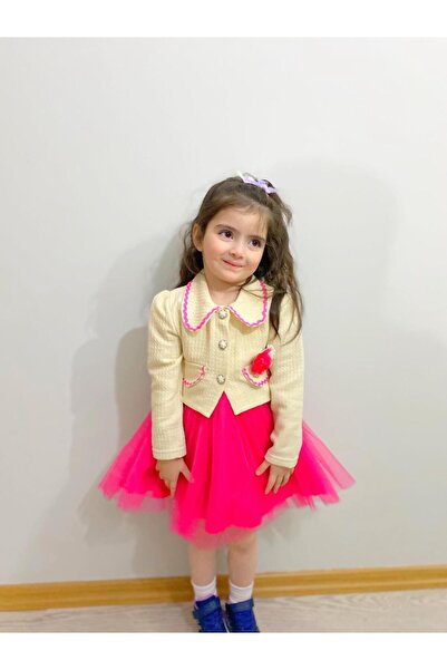 GÜL Baby kız çocuk tütülü elbise ve ceket, bayramlık