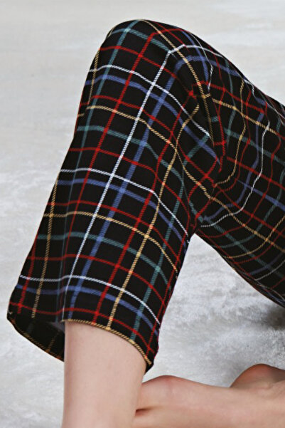 BSM Ανδρικό σετ πιτζάμες καρό βαμβακερό - Crew λαιμόκοψη, κοντό μανίκι, συνδυασμός συζύγου