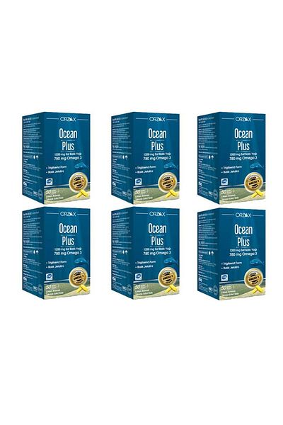 Ocean Pack of 6 - Plus 1200mg Omega 3 Pure Fish Oil, 50 Capsules