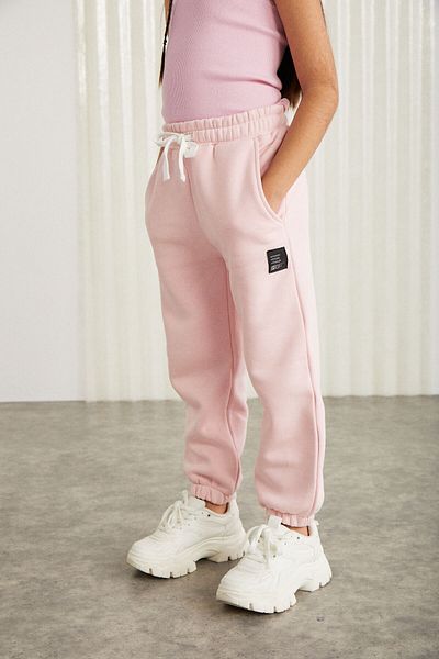 GRIMELANGE INGRID-GRM24033 75% bawełna 25% poliester lamówka z metką dziewczęcy jogger różowy dres