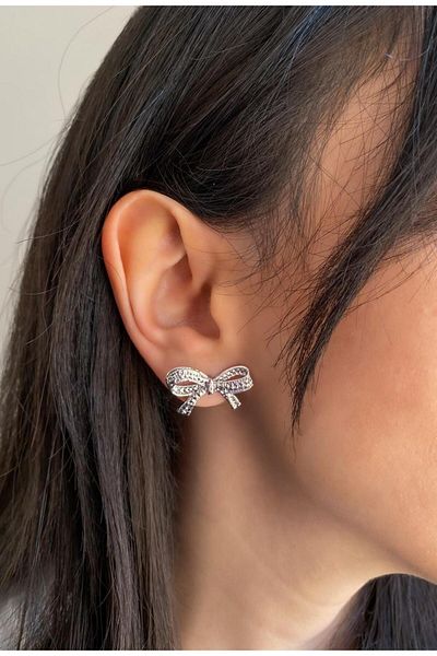 DEMOKAN Women's Earrings Small Bow Earrings