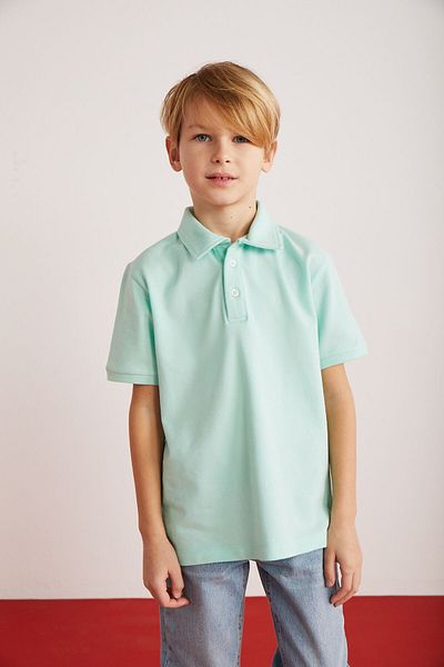GRIMELANGE ETHEL-GRM24002 100% bavlna polokošile s krátkým rukávem Mint - Grimelange Polo Collar Tričko