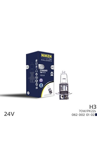 Niken 24V H3 70W Halojen Ampul PK22S