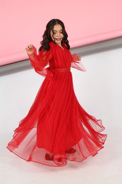 Asortix Children's Evening Dress - Evening Dress - Graduation Dress - Sequin - 9 Years - 10 Years - 11 Years - 12 Years - 13 Years