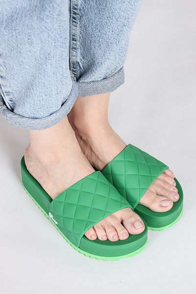 Jump Γυναικείες παντόφλες πλατφόρμας 50001 Wedge Heeled Green Daily
