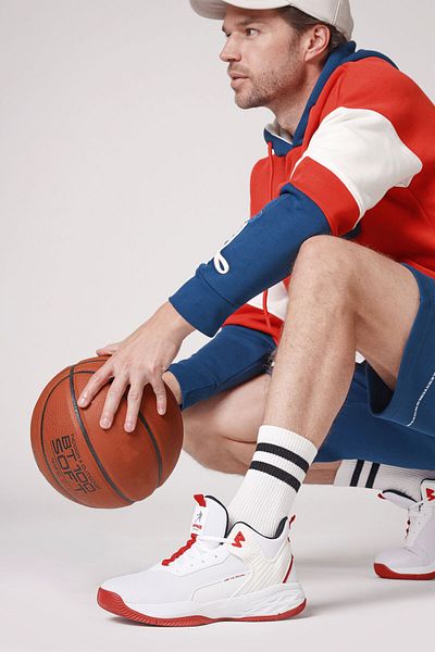 Jump 22501 Weiß-rote Herren-Basketball-Sneaker