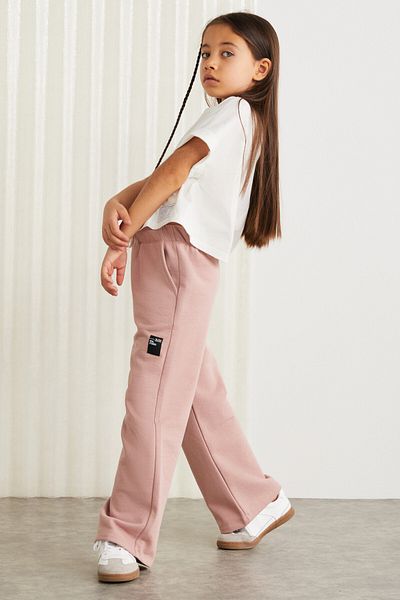 GRIMELANGE LUCIELLE-GRM24034 75% cotton 25% polyester rostered thread with ornamental label girl's flare pantalon Pud