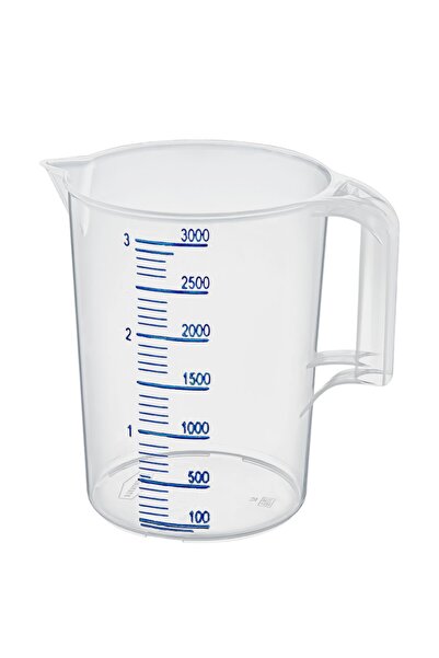 BlackBird Home Sert Plastik Şeffaf Maşrapa 3000ml Ölçekli