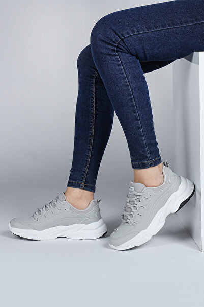 Jump 26776 Light Gray - White Women's Sneaker Casual Sneakers