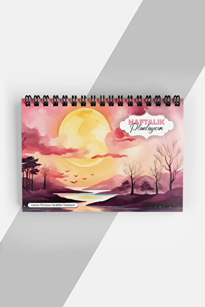 markcat مخطط أسبوعي لغروب الشمس - جدول أعمال غير مؤرخ (A5) دفتر تخطيط