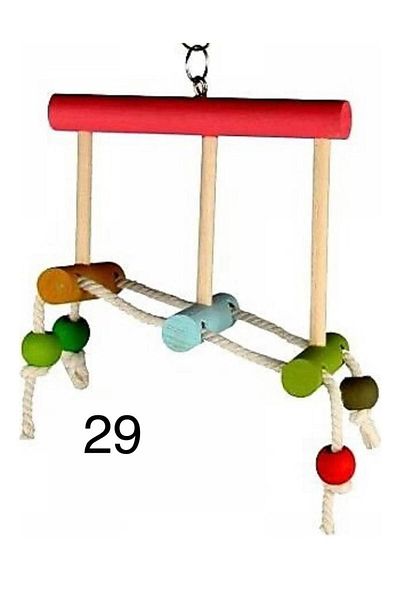 SERTİCARET Wooden Cage Inside Daisy and Bird Toy