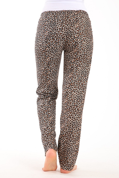 BSM Pantaloni de pijama confortabili din viscoză cu model leopard de înaltă calitate