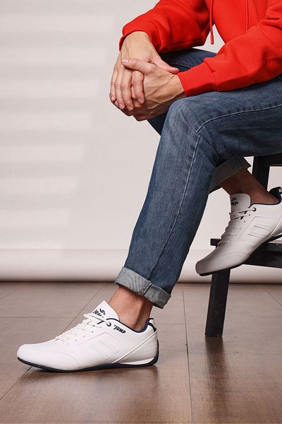 Jump 11743 Λευκό - Navy Blue Ανδρικά καθημερινά αθλητικά παπούτσια
