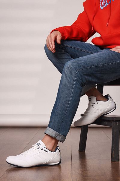 Jump 11743 Λευκό - Navy Blue Ανδρικά καθημερινά αθλητικά παπούτσια