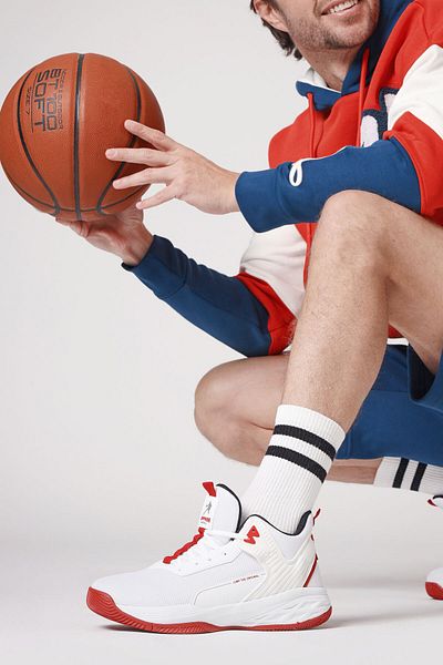 Jump 22501 Weiß-rote Herren-Basketball-Sneaker