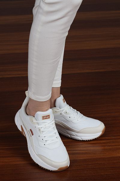 Jump 28066 White - Beige Women's Sneaker Casual Sneakers