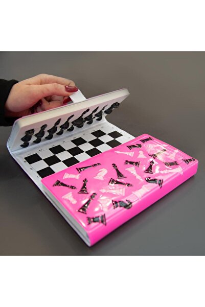 Nobbystar 10+ Yaş Kapaklı Pembe Satranç Takımı 1-2 Kişi Türkçe