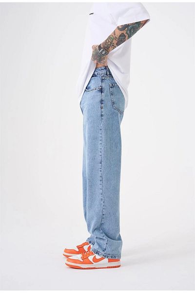 çerme Pantaloni de bărbați largi, albaștri, blugi