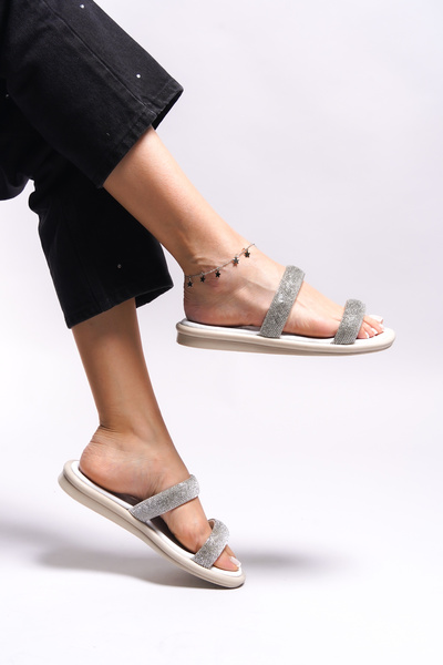 Riccon Papuci Emraiss pentru femei 0012116 Alb