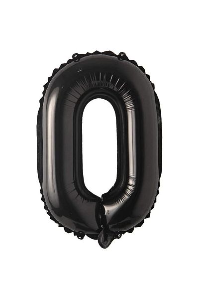 BEST PARTİ DOĞUM GÜNÜ PARTİ SÜSLERİ 0 Black Color Number Foil Balloon 80 cm