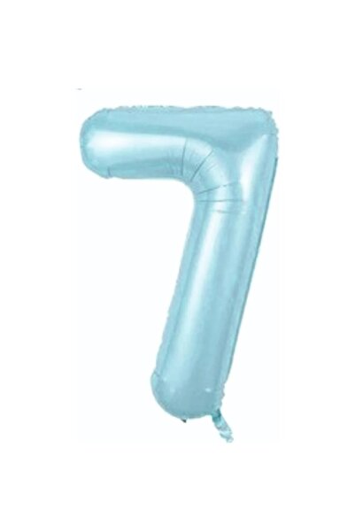 BEST PARTİ DOĞUM GÜNÜ PARTİ SÜSLERİ 7 Light Blue Color Number Foil Balloon 80 cm