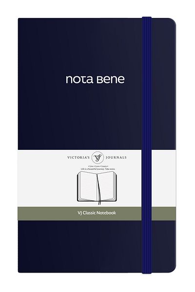 Victoria's Journals Nota Bene Classic Hard Cover Notebook, 13x21 cm, Striped