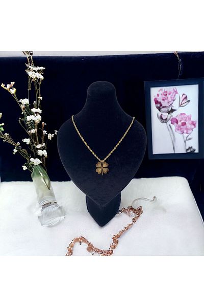 stainles steel Clover Pendant Steel Necklace