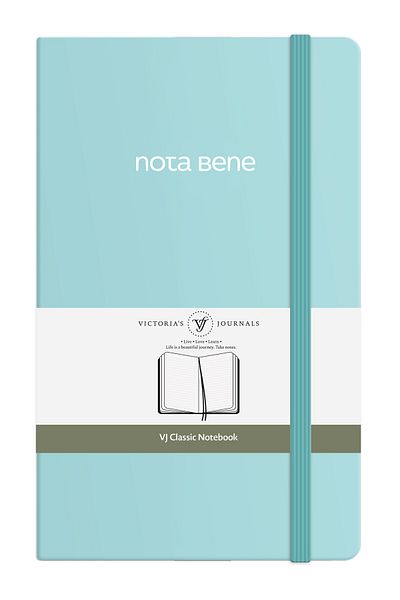 Victoria's Journals Nota Bene Classic Hard Cover Notebook, 13x21 cm, Striped