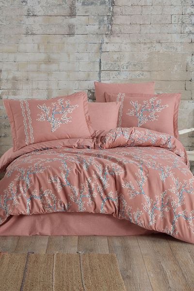 Hobby Double Ranforce Duvet Cover Set Camila Salmon Mlv Blsm