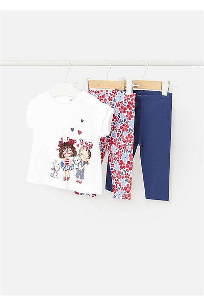 MAYORAL Baby Girl Patterned 3-Piece Set Blue 1737