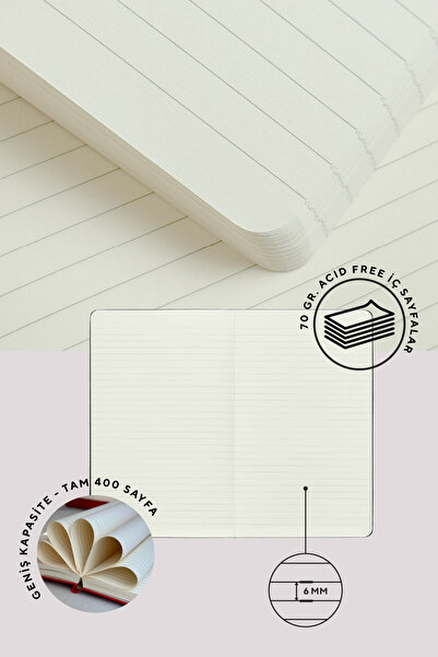 Victoria's Journals Caiet Nota Bene Classic cu copertă rigidă, 9x14 cm, linie