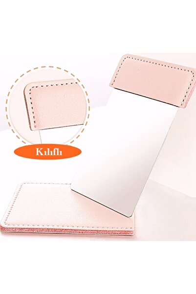 newnet GMN-16 Yeni Nesil Özel Kılıflı Mini Metal Ayna - Makyaj Aynası Pembe (...