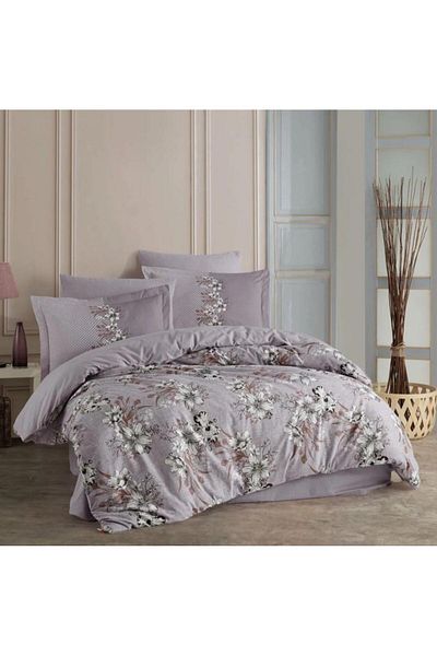 Hobby Double Ranforce Duvet Cover Set Elvira Gray Mlv Blsm