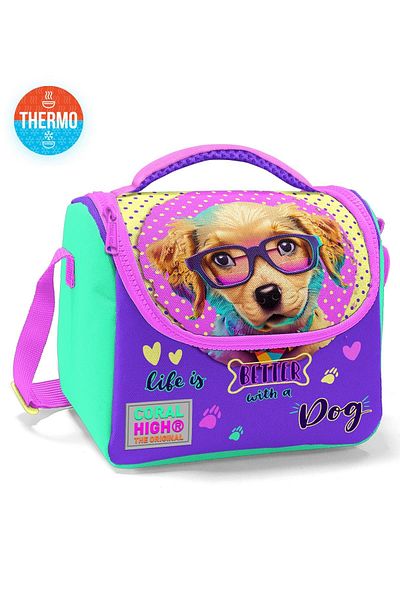 Coral High 11752 Cutie termică de prânz pentru modelul Pink Dog Pattern