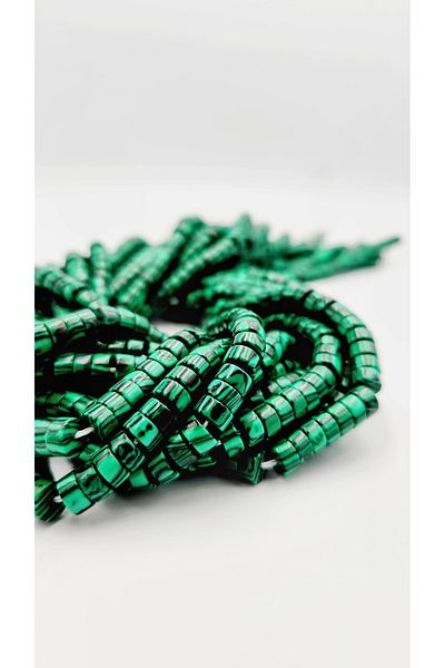 Yüksel Boncuk 6x3 mm Disc Malachite Stone Natural Stone String