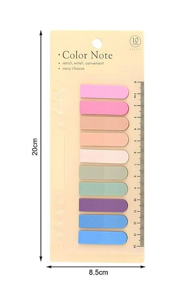 ACUTO 10 Color Soft Post-it Ruled Pink Shades Round Transparent Pet Index Sticker Sticky Note