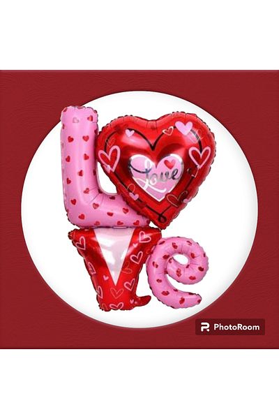 Deniz Party Store Heart Shaped LOVE FOIL BALLON 75X85 CM 1 PIECE